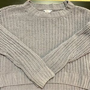 Candies Womens Soft Knit Long Sleeve Grey Pullover Sweater Medium Girls